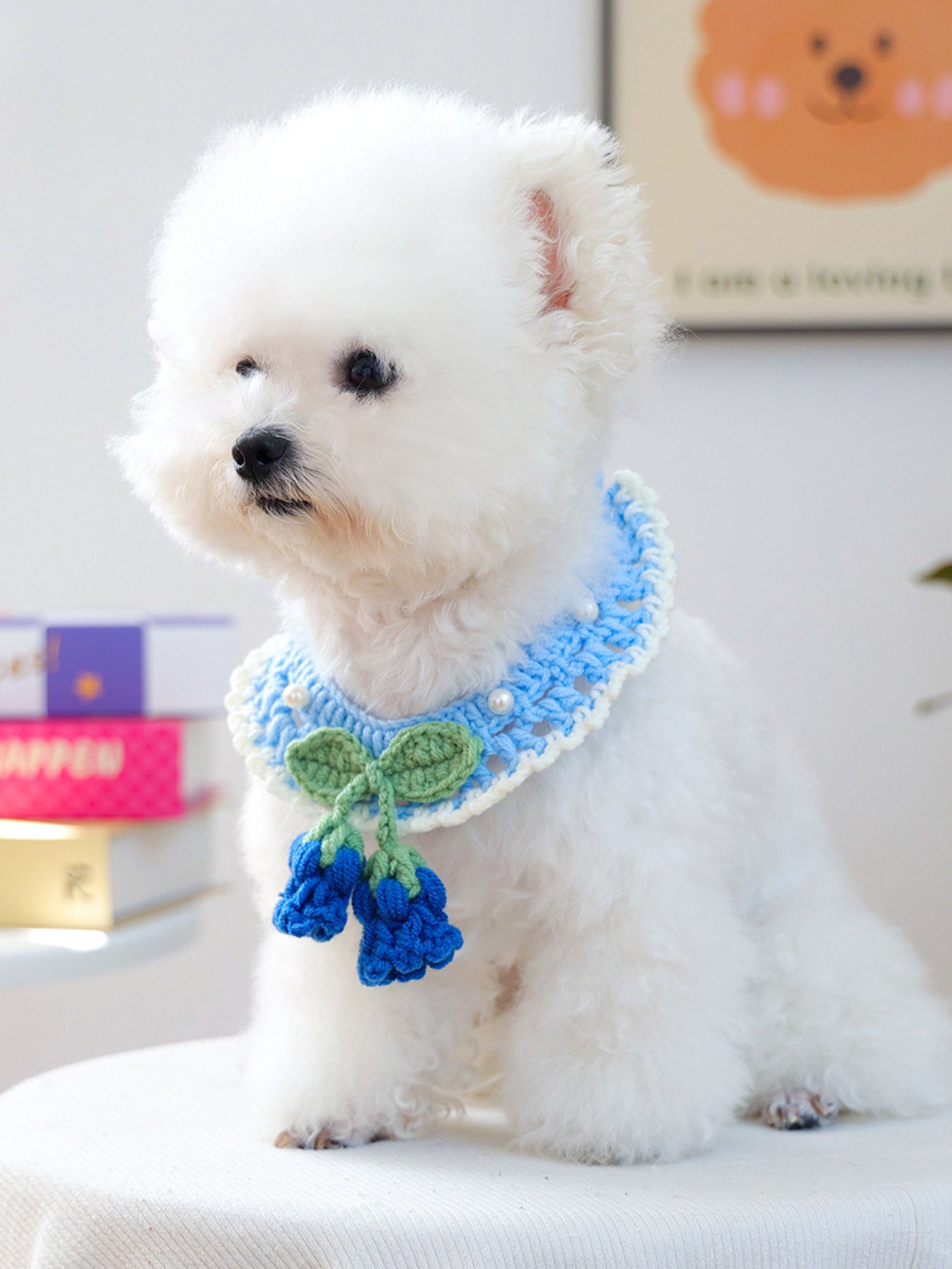 Contrast Lace Bow Pet Scarf – One-Size Neck Accessory for Dogs & Cats – view 7