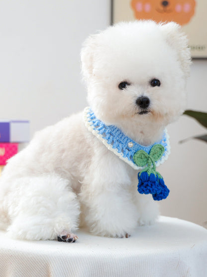 Contrast Lace Bow Pet Scarf – One-Size Neck Accessory for Dogs & Cats – view 9