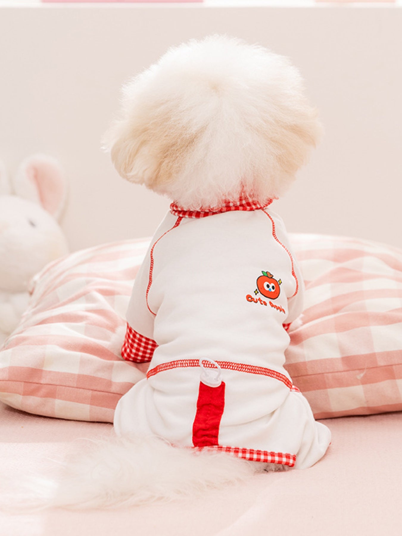 Contrast soft pet pajamas, pocketed one-piece loungewear for dogs and cats