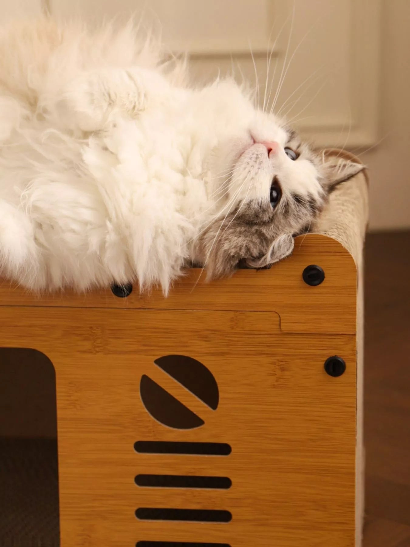 Corrugated Paper Wooden-Style Cat House with Scratching Pad – view 7
