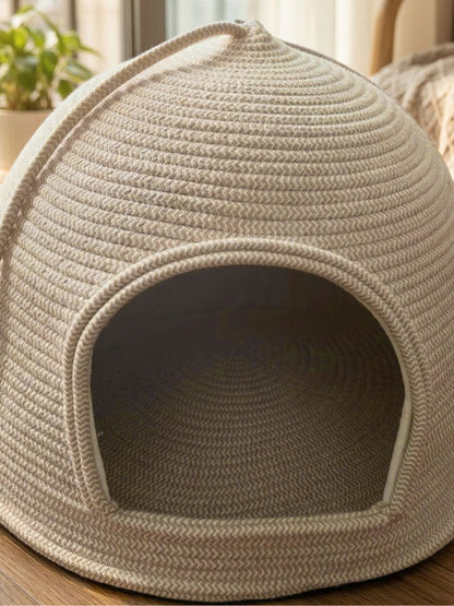 Cotton Rope Dome Pet Nest – Semi-Enclosed Scratch-Resistant Bed for Dogs & Cats – view 9