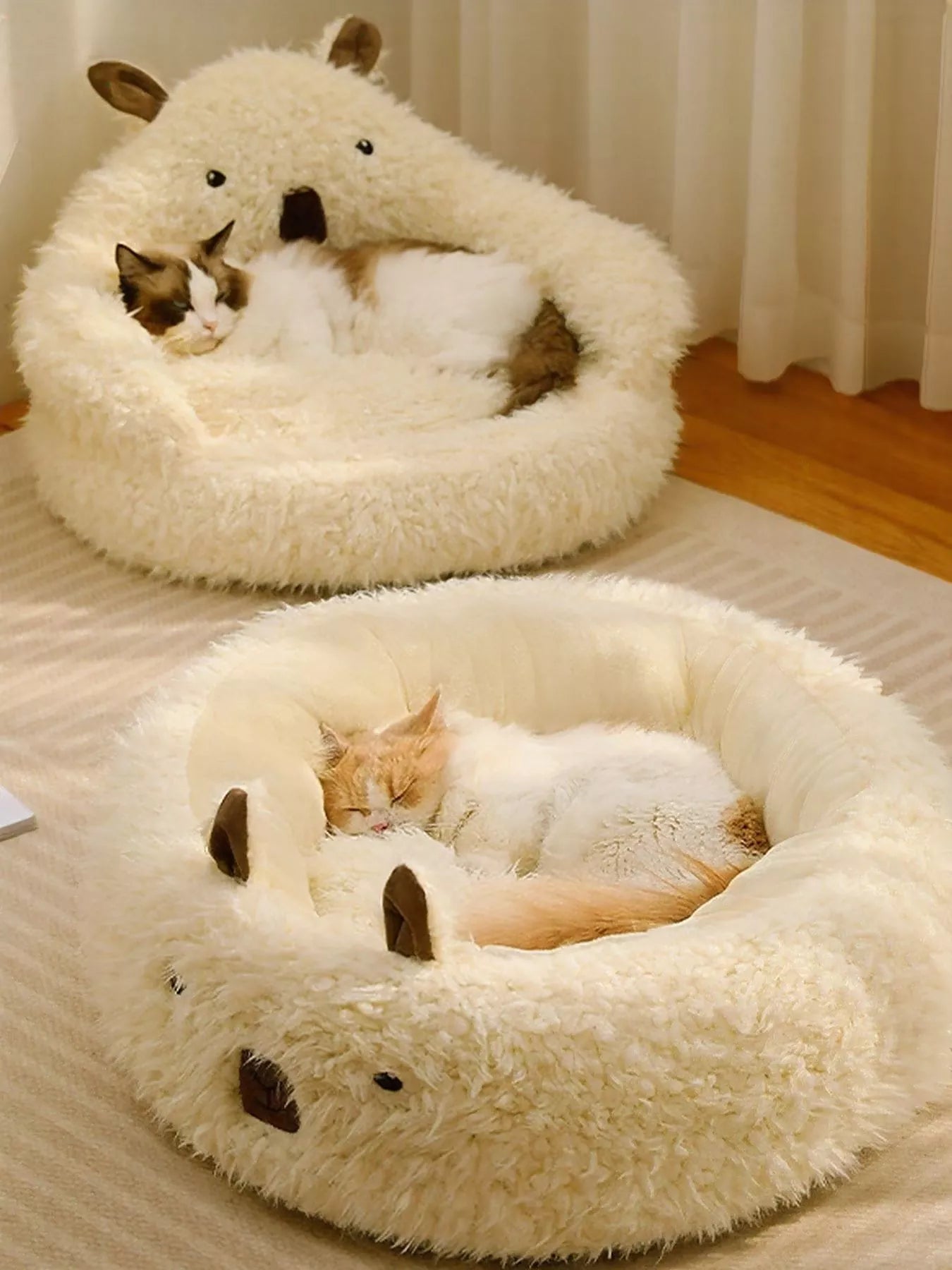 Cozy Bear-Shaped Plush Pet Nest – Soft Semi-Enclosed Bed for Cats & Small Dogs – view 5