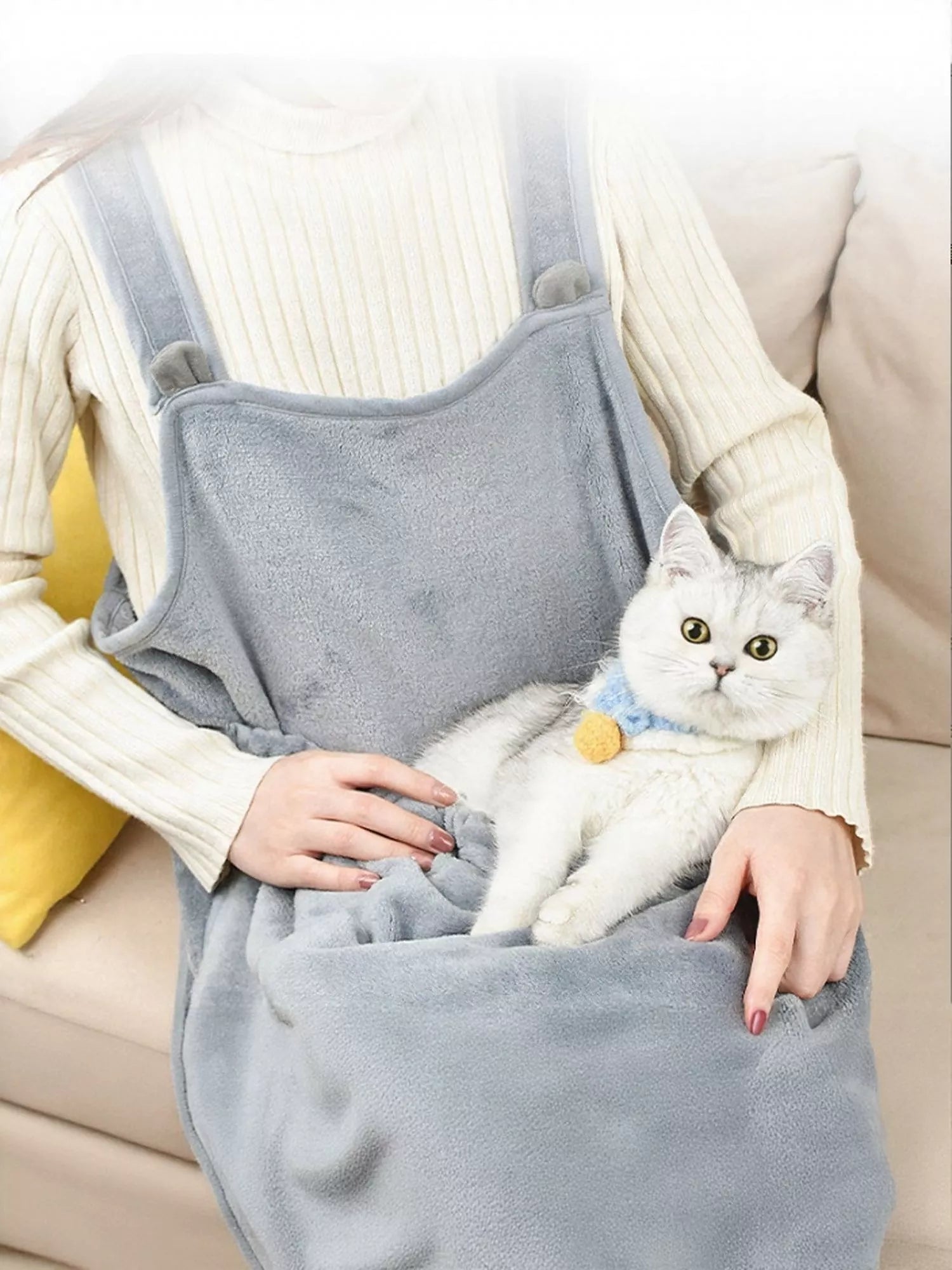 Cozy Hands-Free Pet Carrier Apron with Paw Holes – view 3