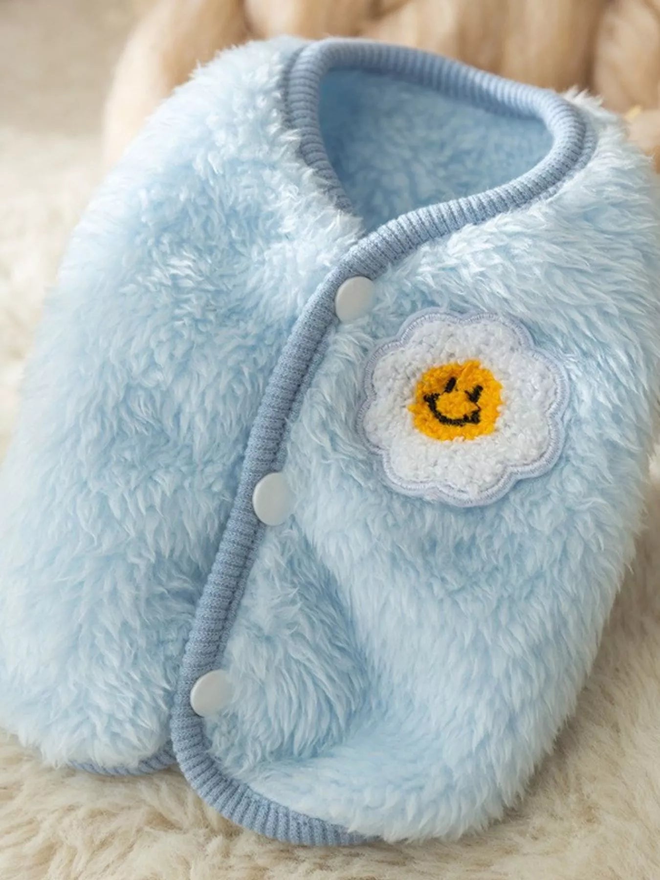 Cozy Plush Pet Sweater with Patch Detail – Warm Dog & Cat Knitwear – view 13