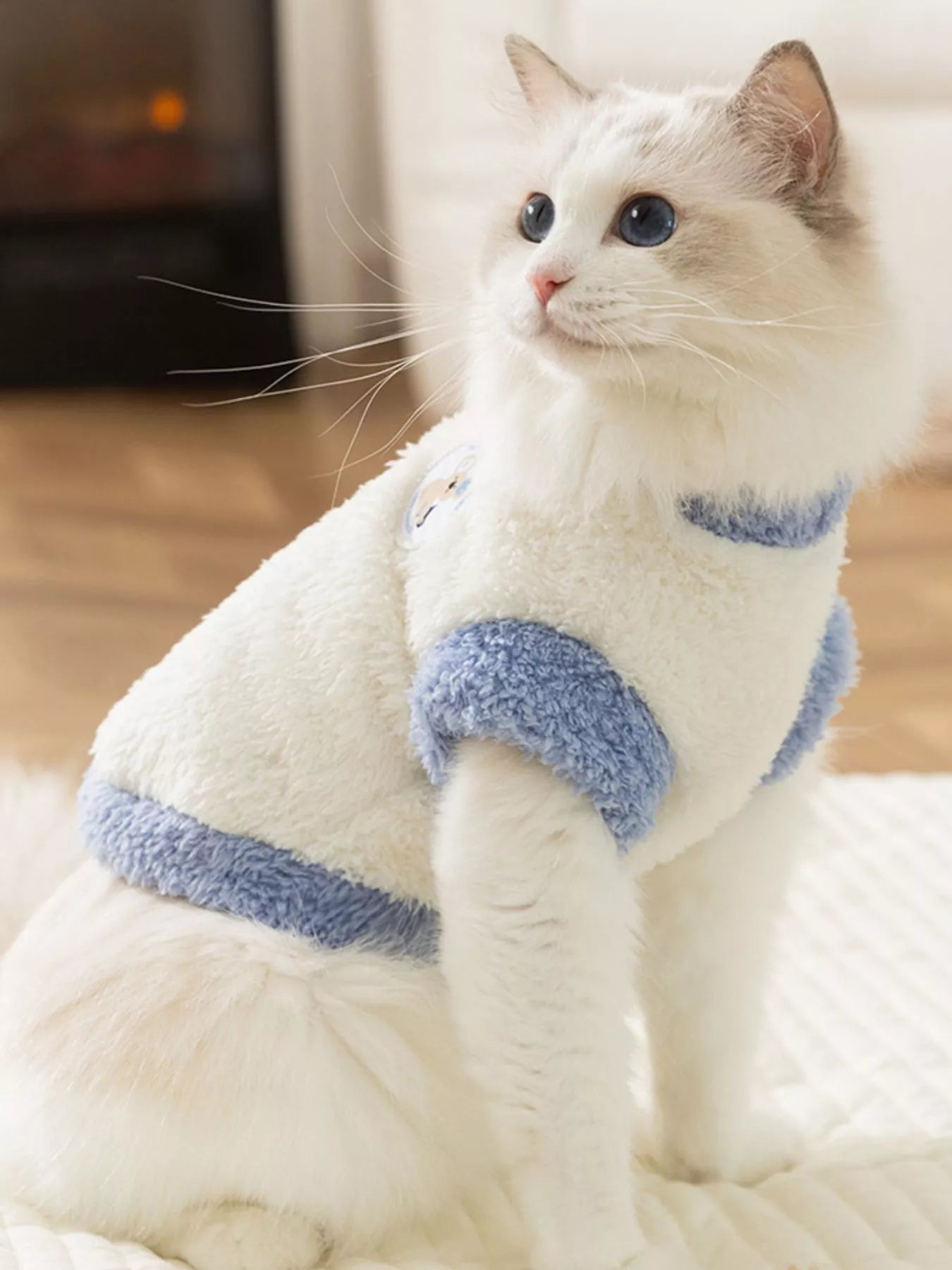 Cozy Plush Pet Sweater with Patch Detail – Warm Dog & Cat Knitwear – view 3