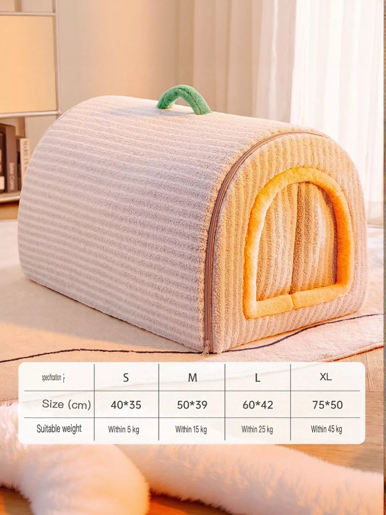 Cozy Polka Dot Pet Bed Cave with Carry Handle – view 4
