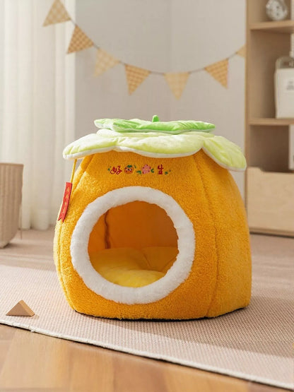 Cozy Tree Stump Polyester Pet Nest – Semi-Enclosed Novelty Bed for Cats & Dogs, S–L – view 8