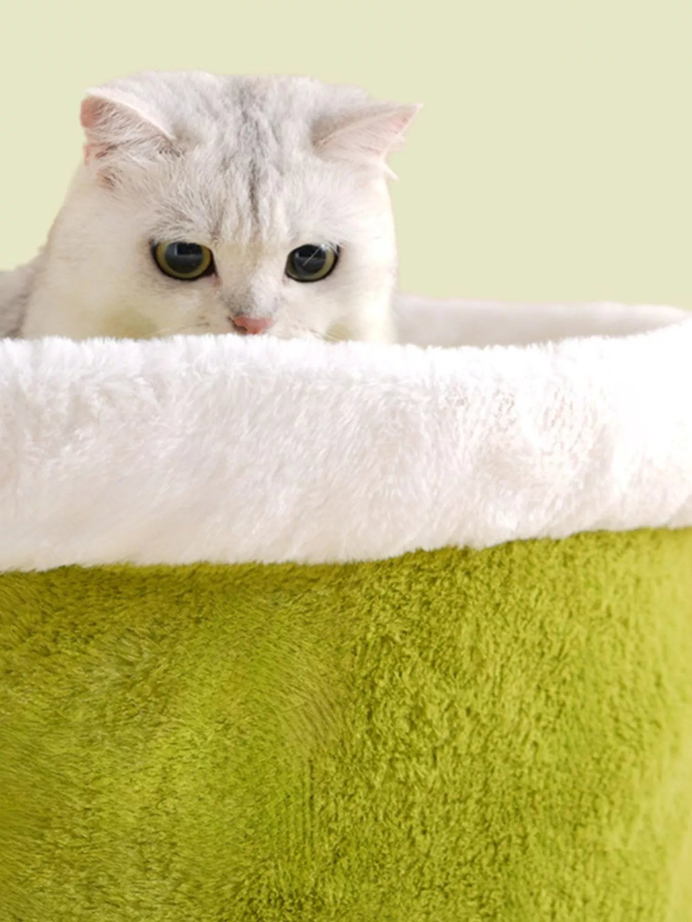 Cozy Warm Round Covered Semi-Enclosed Polyester Pet Nest – Foldable Bed for Cats & Dogs – view 5