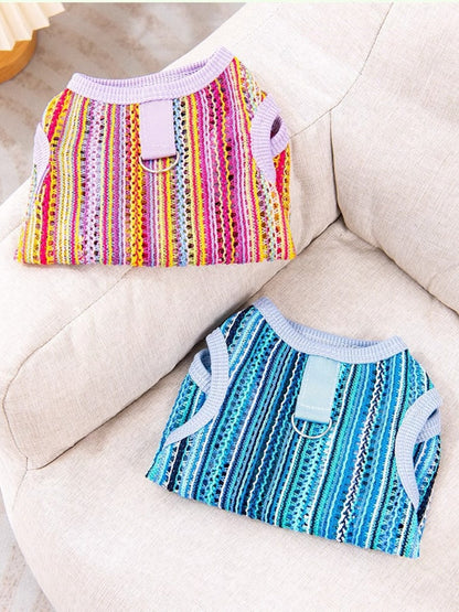 Crochet Knit Breathable Pet Top – Open-Weave Summer Shirt for Dogs & Cats – view 2