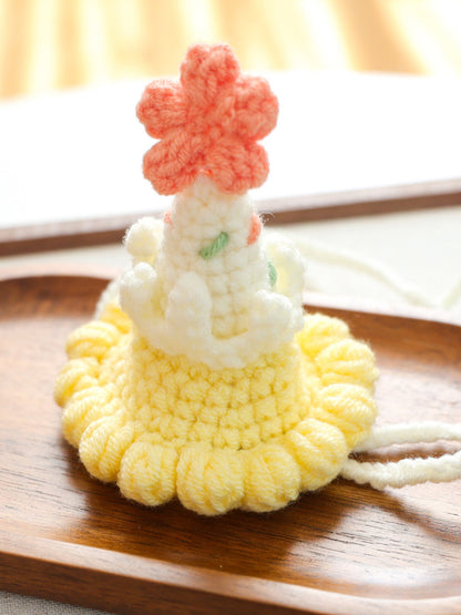 Crochet knit pet hat, handcrafted-style beanie for dogs and cats