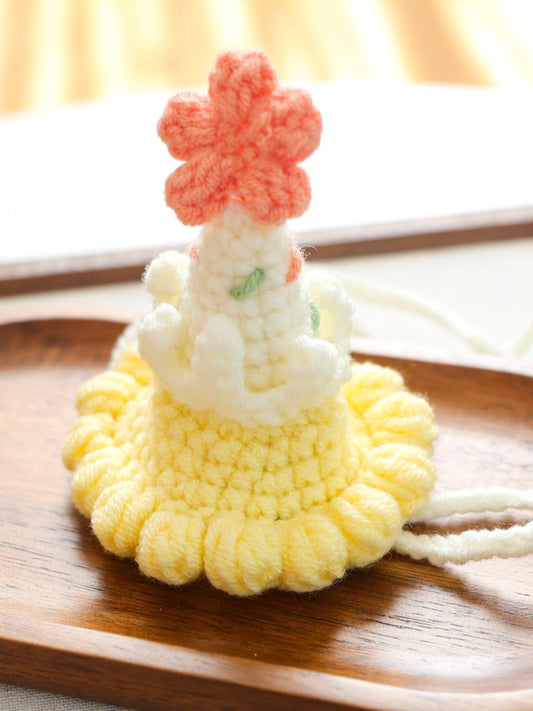 Crochet knit pet hat, handcrafted-style beanie for dogs and cats