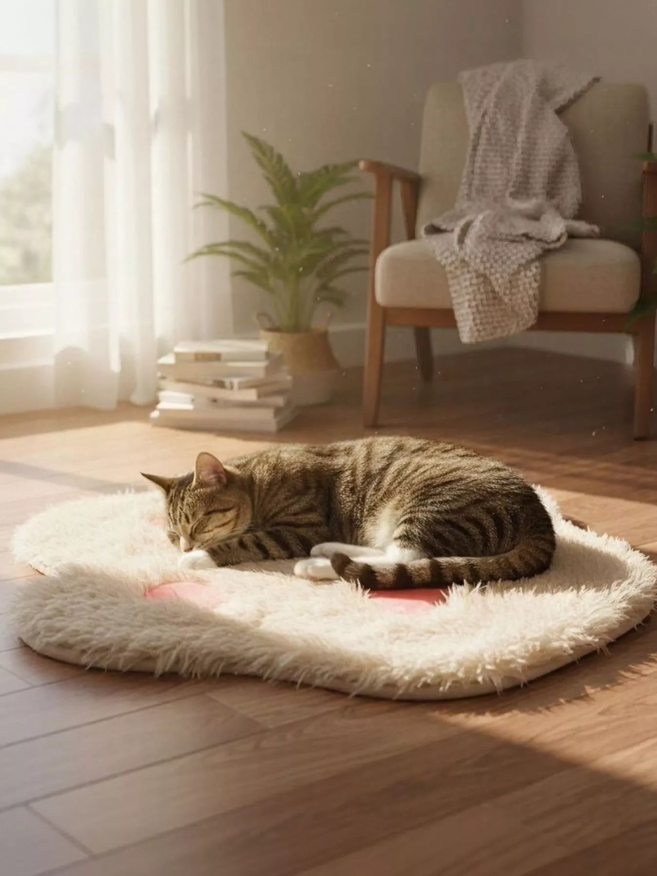 Cute Paw Shape Plush Pet Mat – view 10