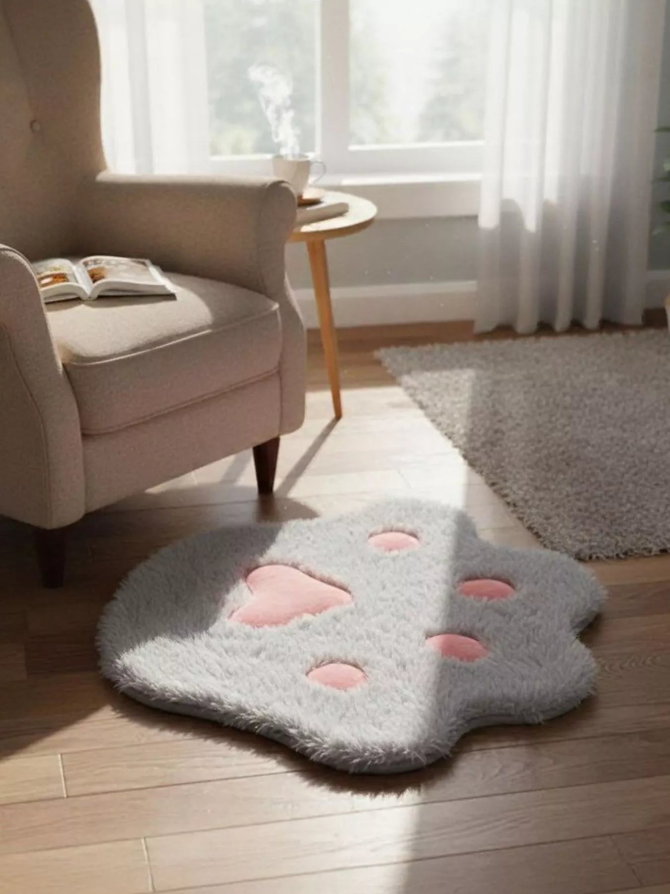 Cute Paw Shape Plush Pet Mat – view 2