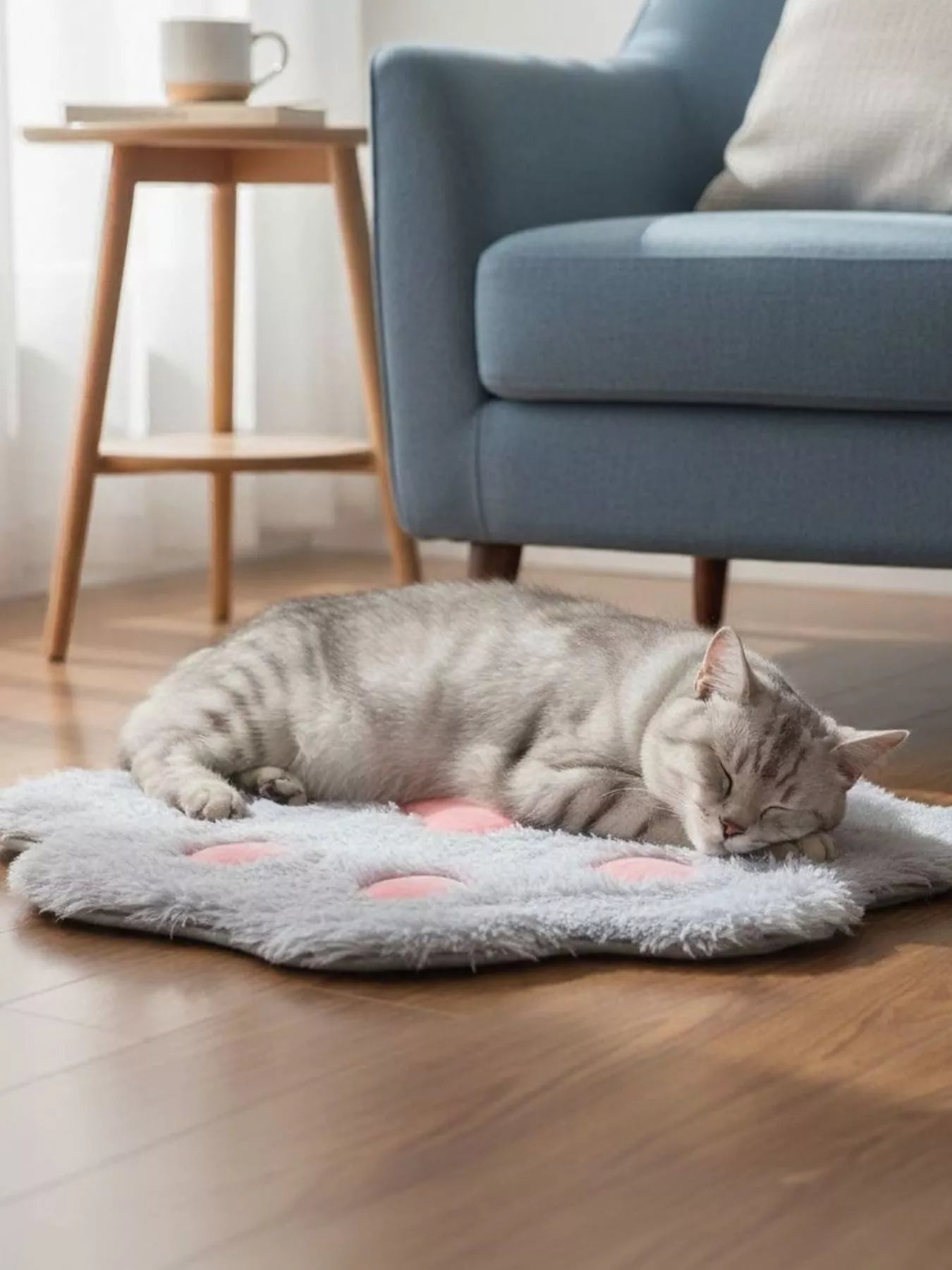 Cute Paw Shape Plush Pet Mat – view 3