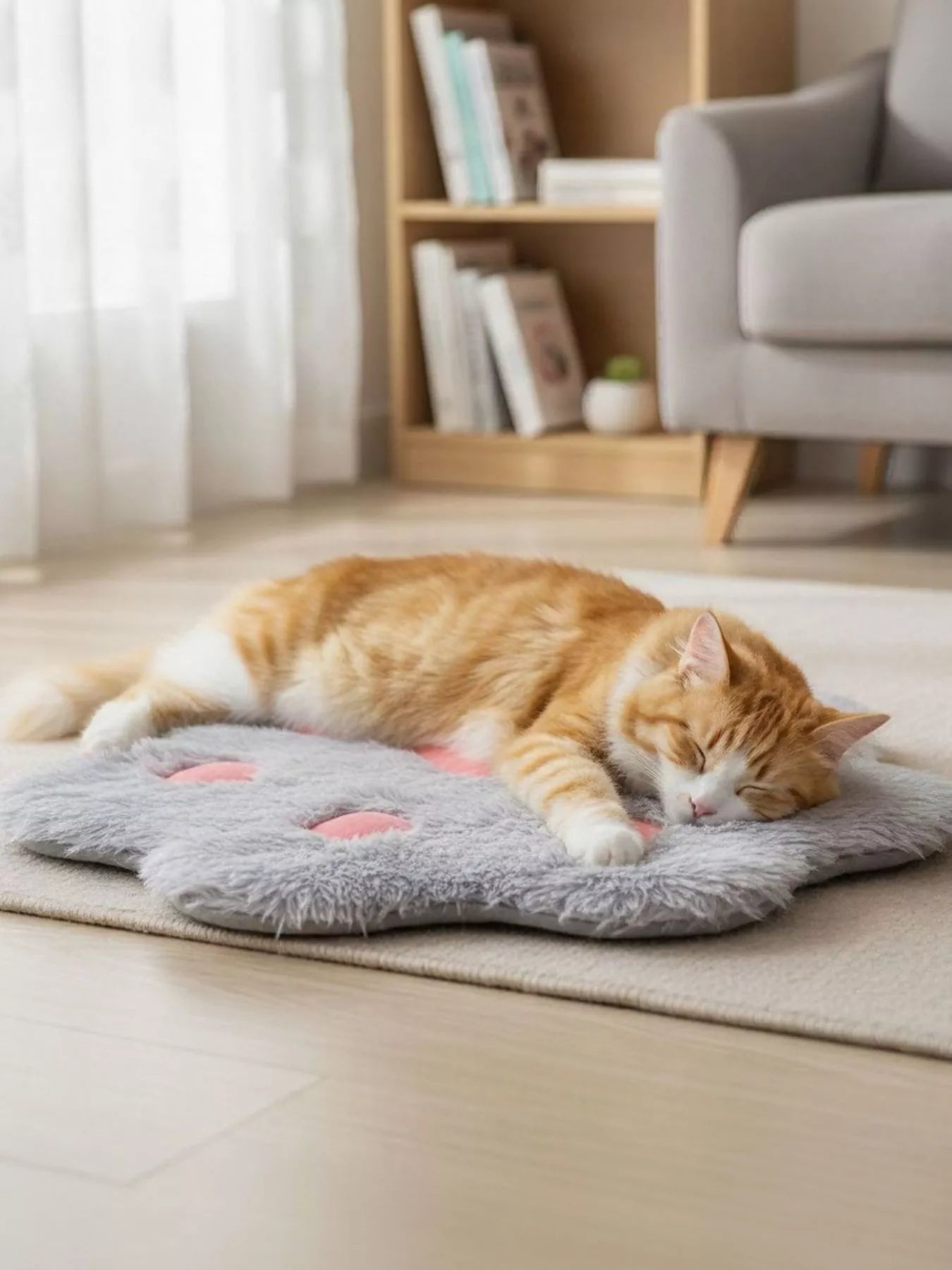 Cute Paw Shape Plush Pet Mat – view 4