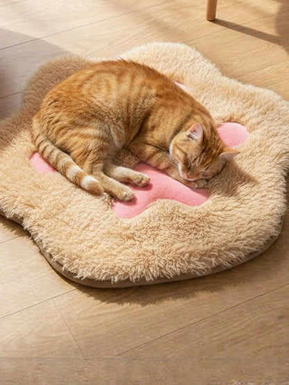 Cute Paw Shape Plush Pet Mat – view 7