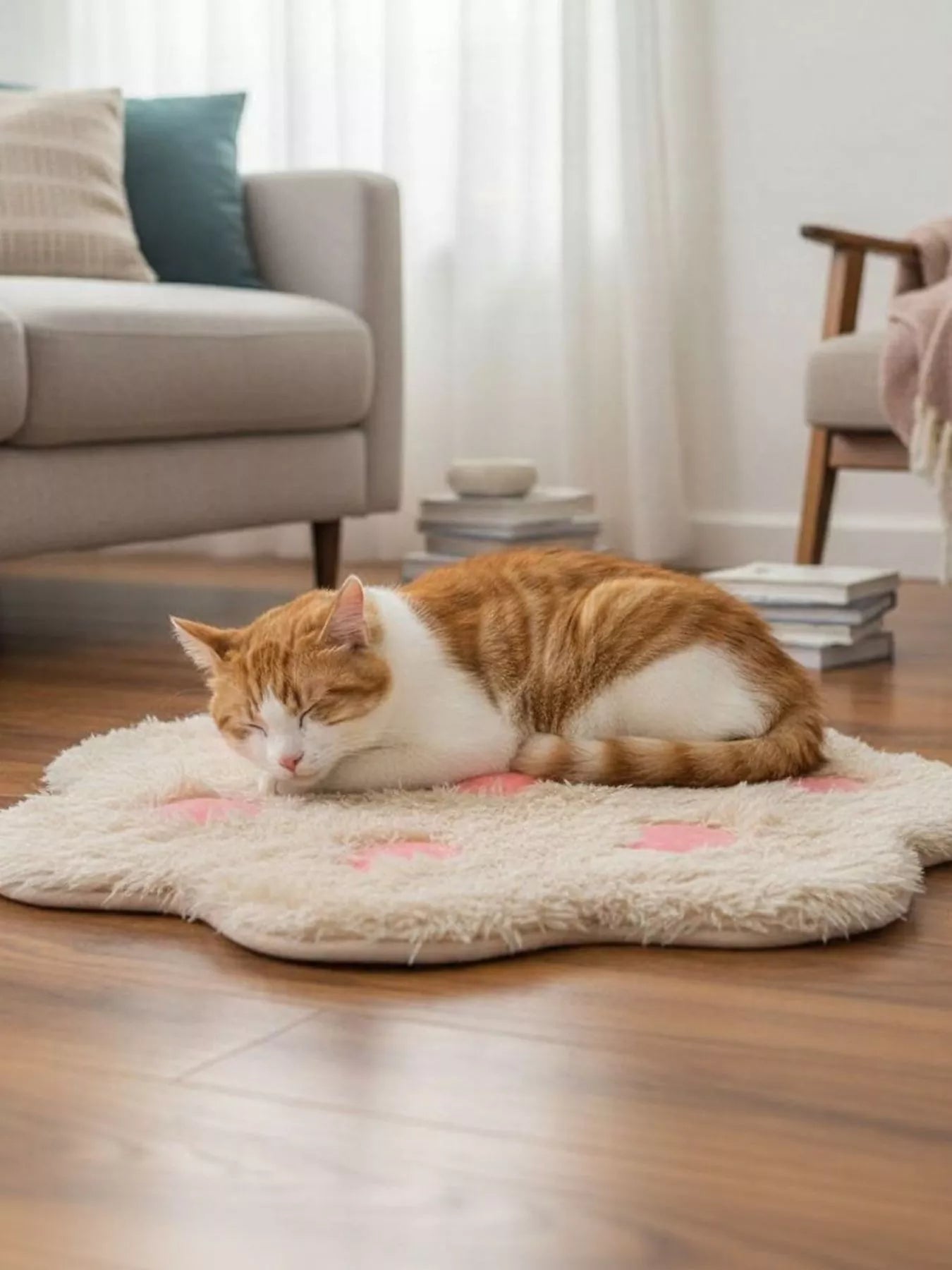 Cute Paw Shape Plush Pet Mat – view 9