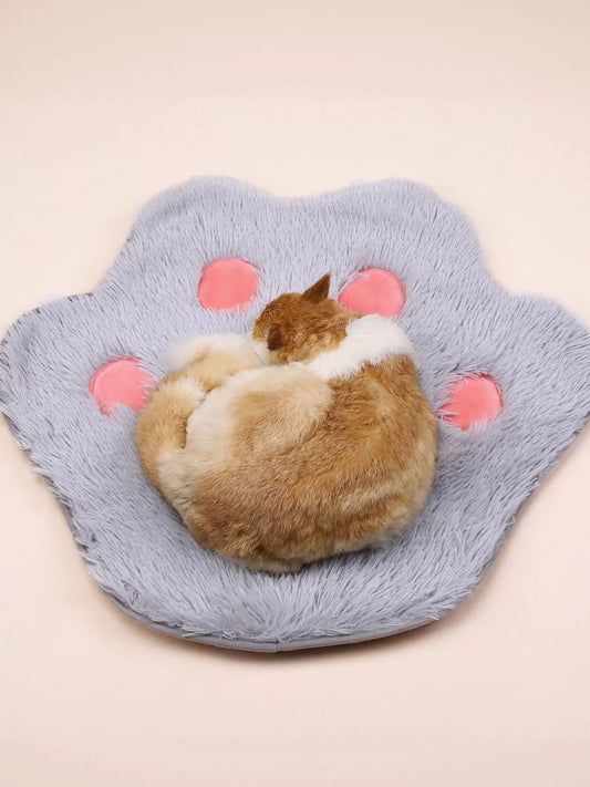 Cute paw-shaped plush pet mat for dogs and cats