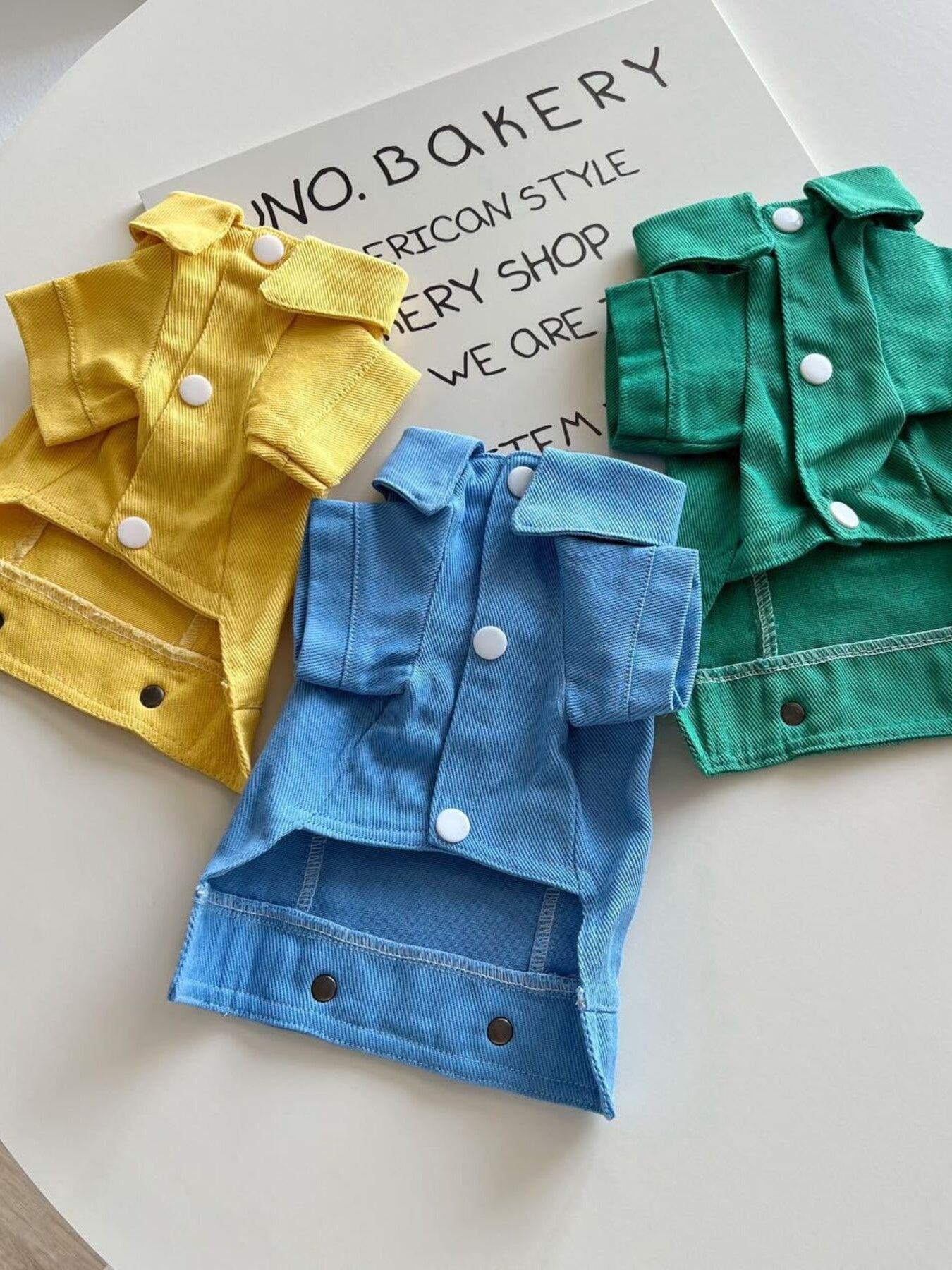Denim-Style Pet Jean Jacket – Buttoned Polyester Jacket with Pockets for Dogs & Cats – view 4