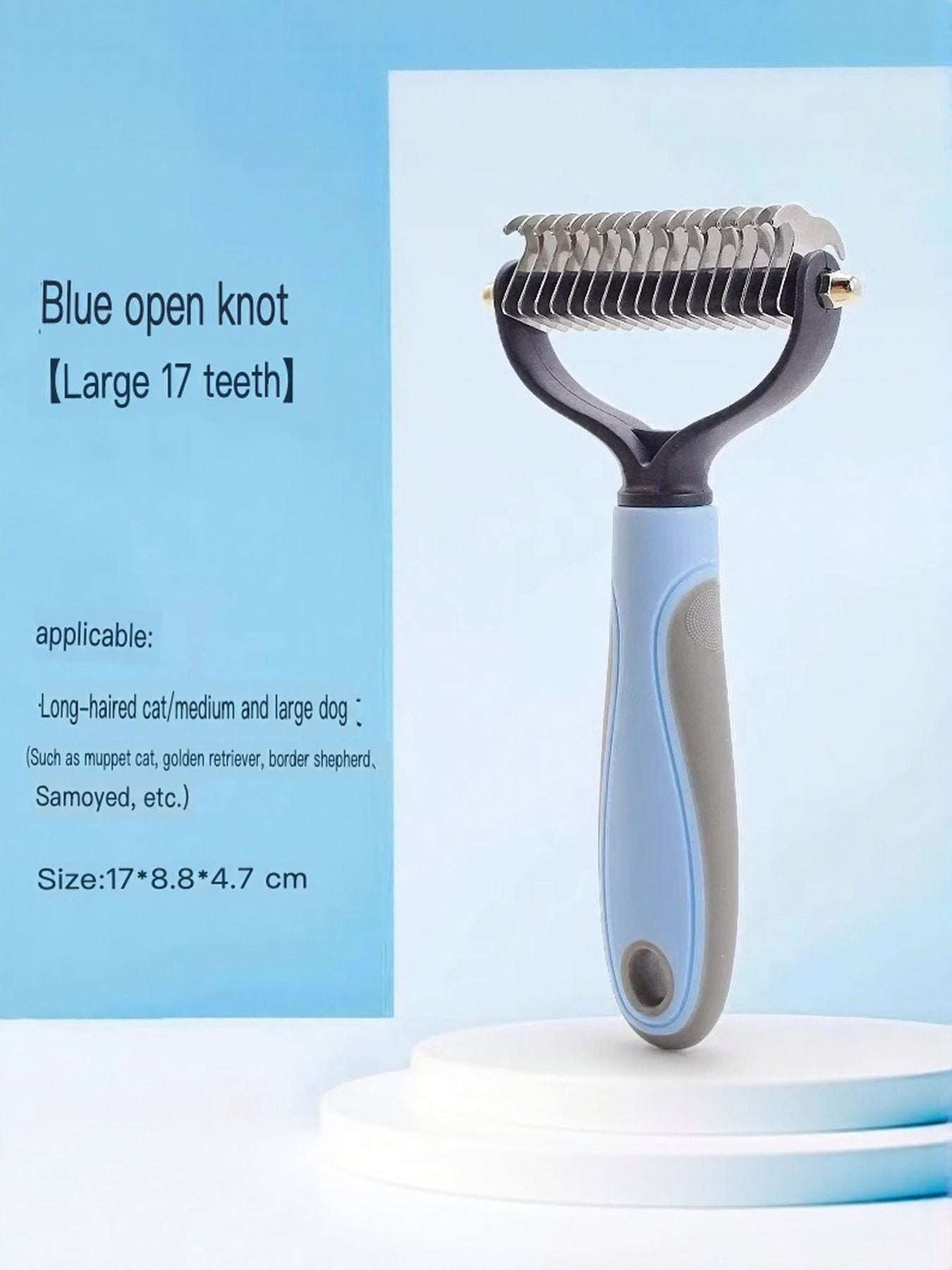 Deshedding Steel Pet Hair Removal Comb – Reduces Shedding Grooming Tool for Dogs & Cats – view 5