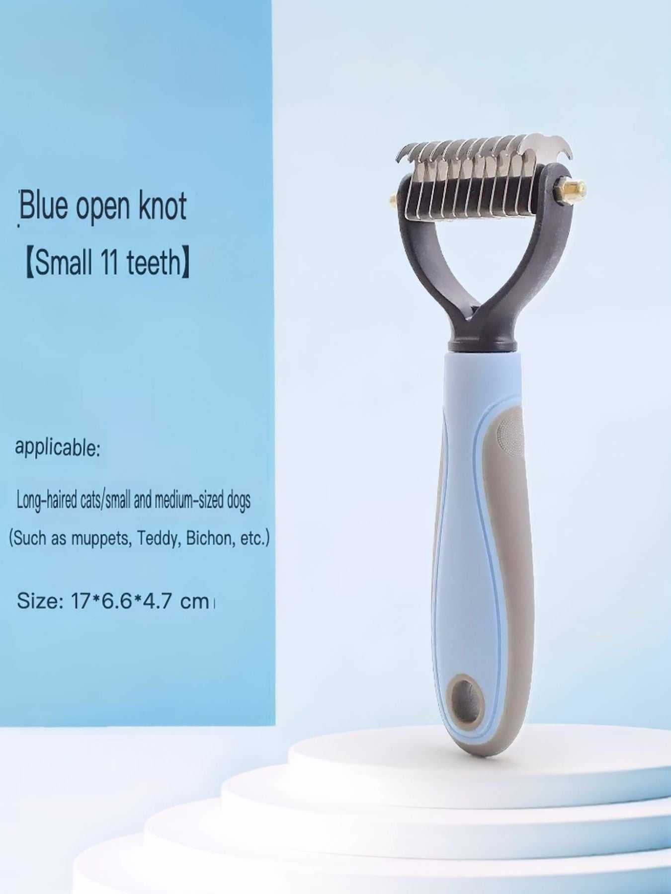 Deshedding Steel Pet Hair Removal Comb – Reduces Shedding Grooming Tool for Dogs & Cats – view 6