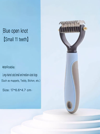 Deshedding Steel Pet Hair Removal Comb – Reduces Shedding Grooming Tool for Dogs & Cats – view 6
