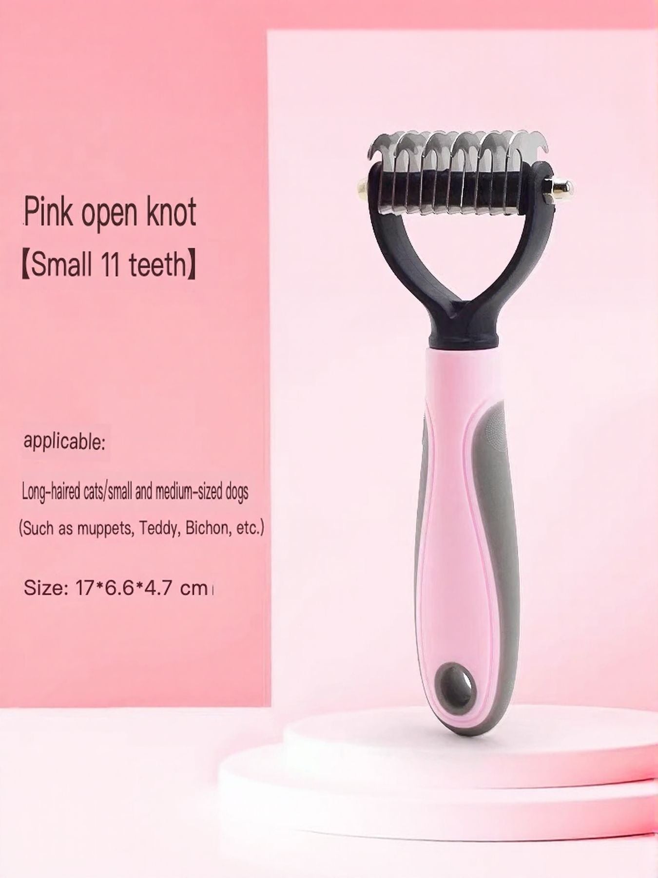 Deshedding Steel Pet Hair Removal Comb – Reduces Shedding Grooming Tool for Dogs & Cats – view 7