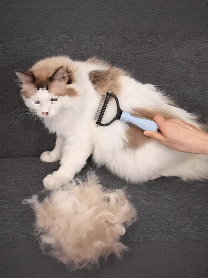 Deshedding Steel Pet Hair Removal Comb – Reduces Shedding Grooming Tool for Dogs & Cats – view 9