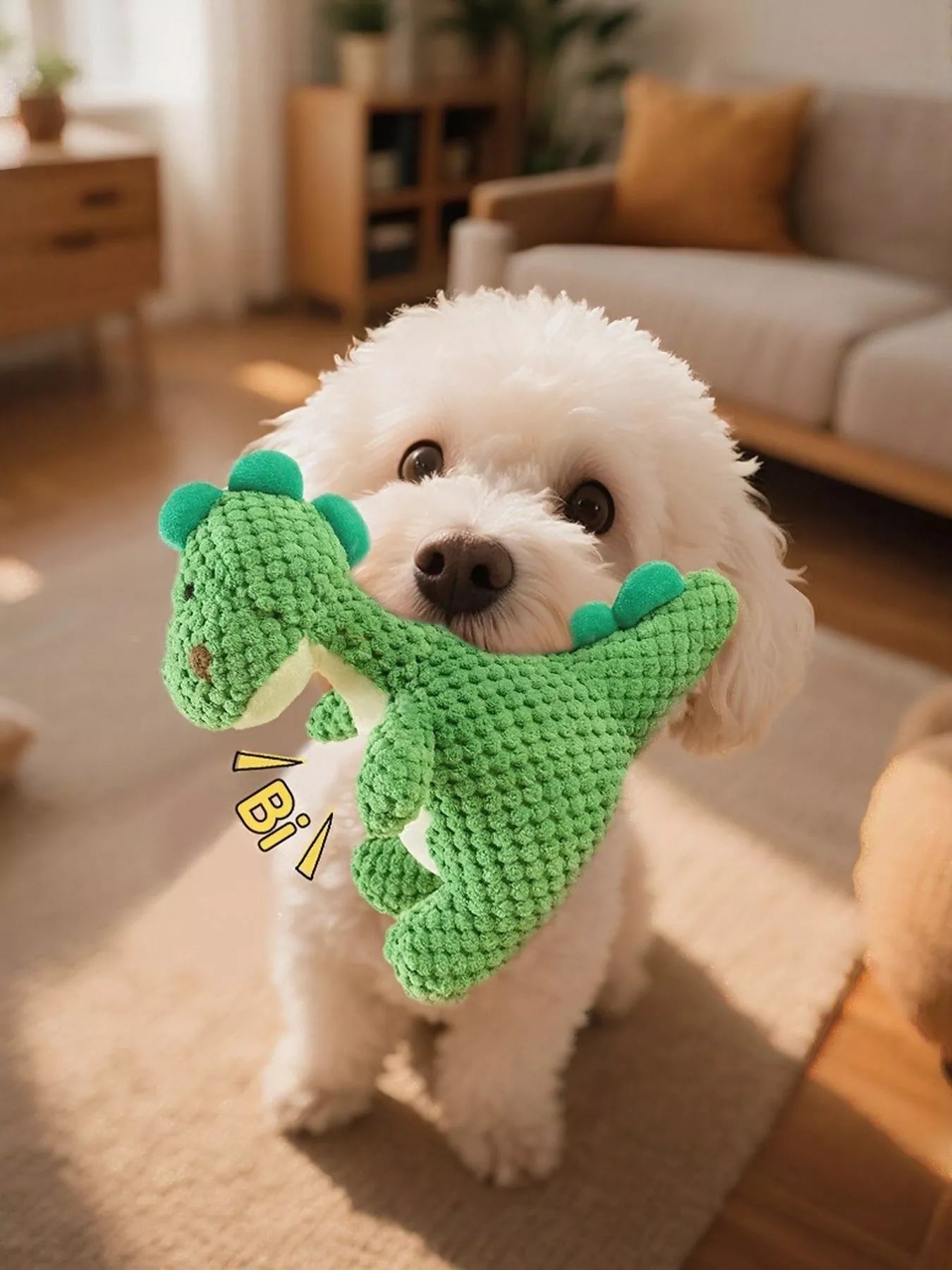 Dinosaur Squeaky Cotton Pet Plush Toy – Soft Chew Toy for Dogs & Cats – view 3