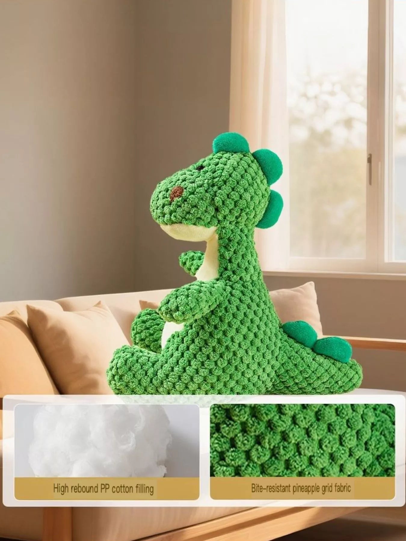 Dinosaur Squeaky Cotton Pet Plush Toy – Soft Chew Toy for Dogs & Cats – view 6