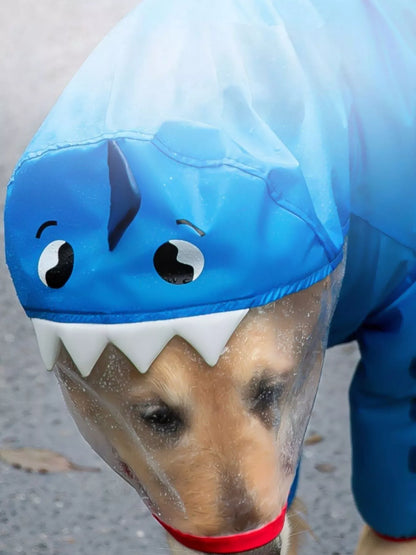 Dinosaur Style Waterproof Dog Raincoat with Hood – Large Dog Rain Jacket, 3XL–8XL – view 3