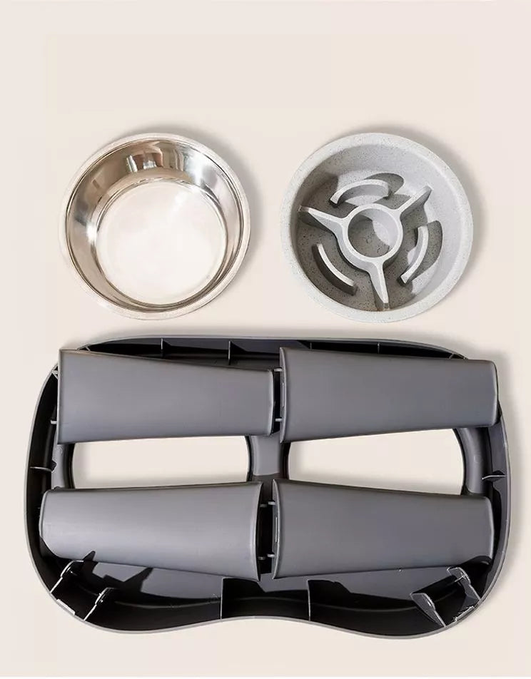 Double Stainless Steel Pet Bowls with Elevated Stand – view 3