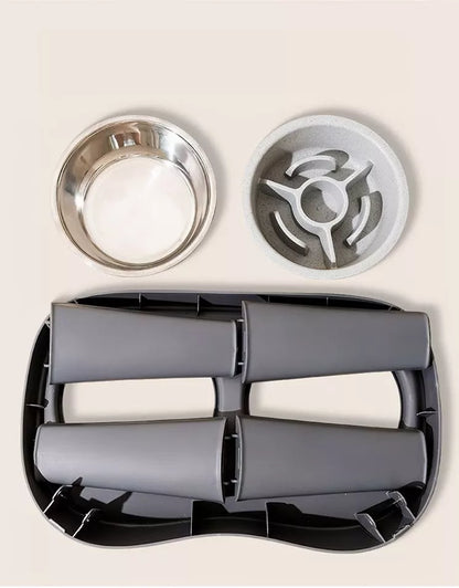 Double Stainless Steel Pet Bowls with Elevated Stand – view 3