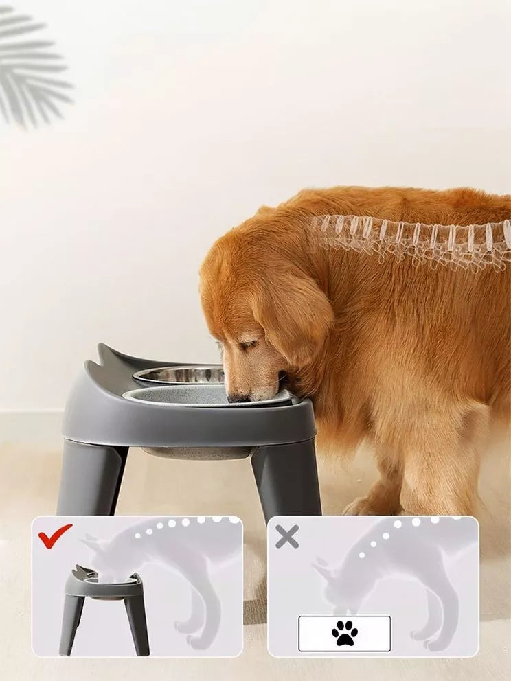 Double Stainless Steel Pet Bowls with Elevated Stand – view 5