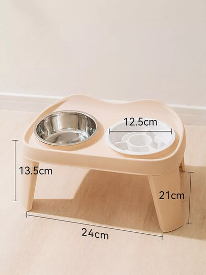 Double Stainless Steel Pet Bowls with Elevated Stand – view 9