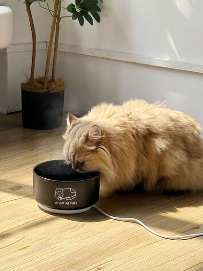 Drinking Cats Pattern Ceramic Pet Bowl – Decorative Food & Water Bowl for Cats & Dogs – view 3