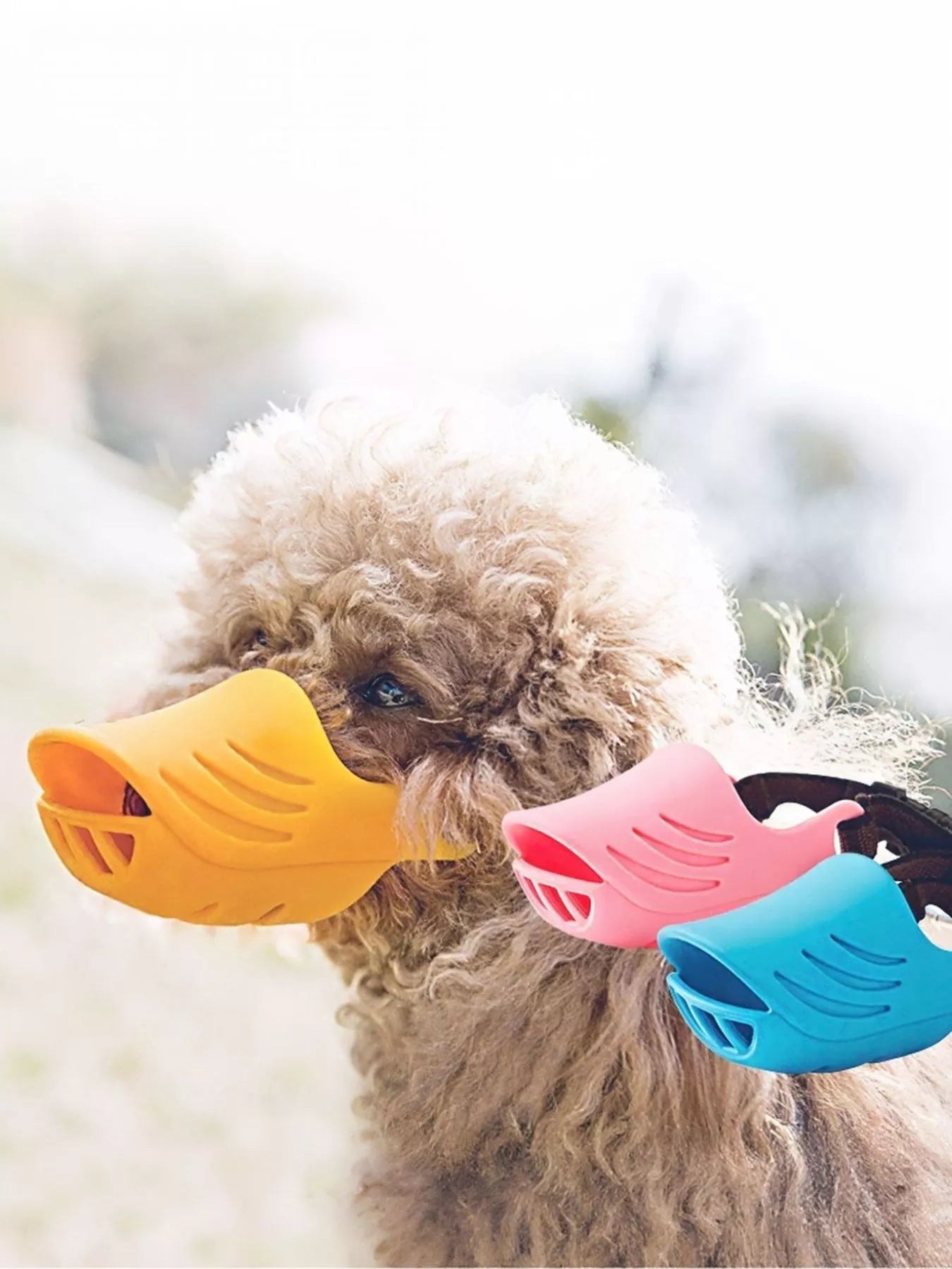 Duck-bill silicone dog muzzle, soft breathable safety muzzle for dogs