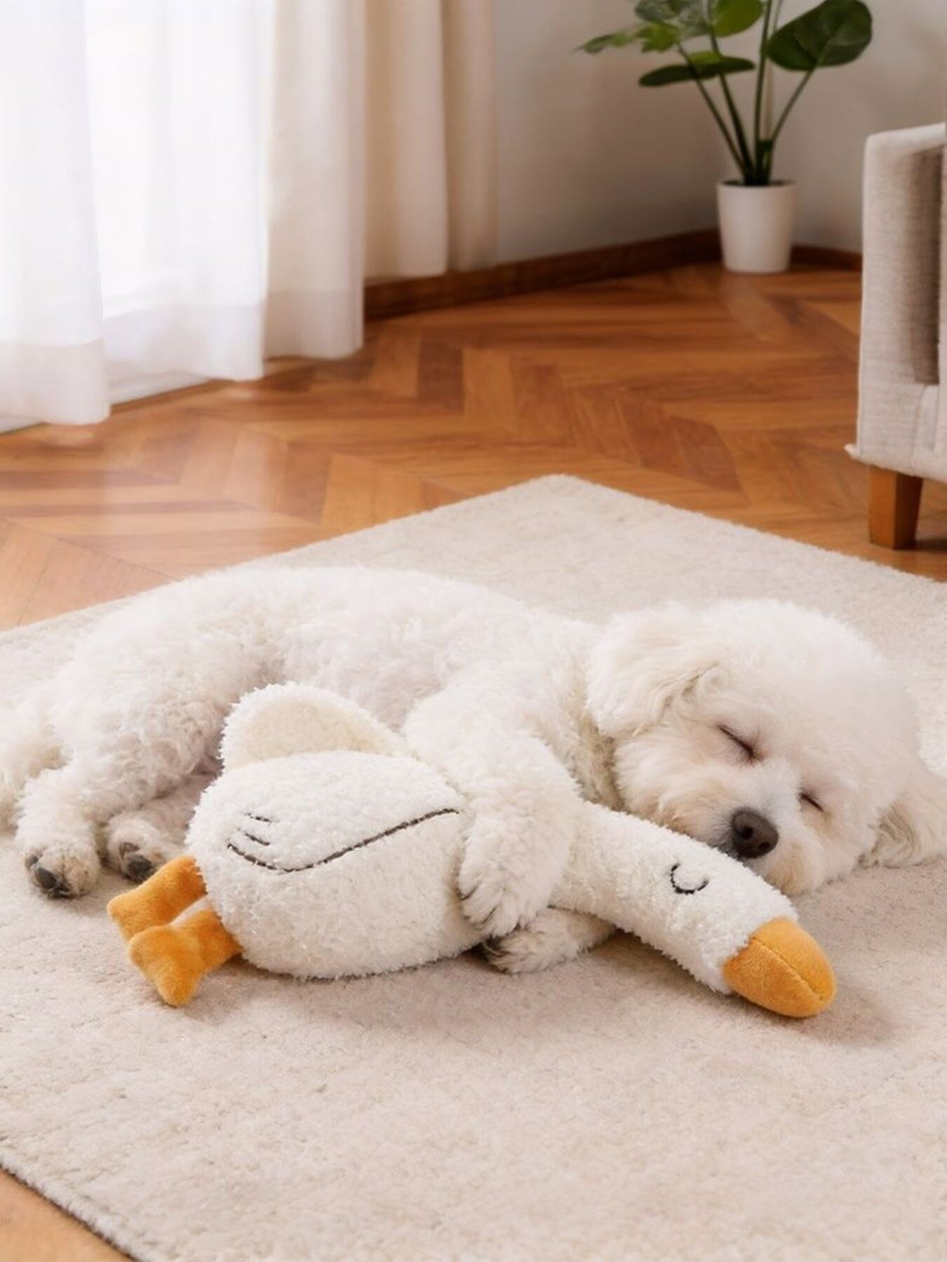 Duck & Fox Design Polyester Pet Plush Toy – Soft Squeaky Toy for Dogs & Cats – view 3