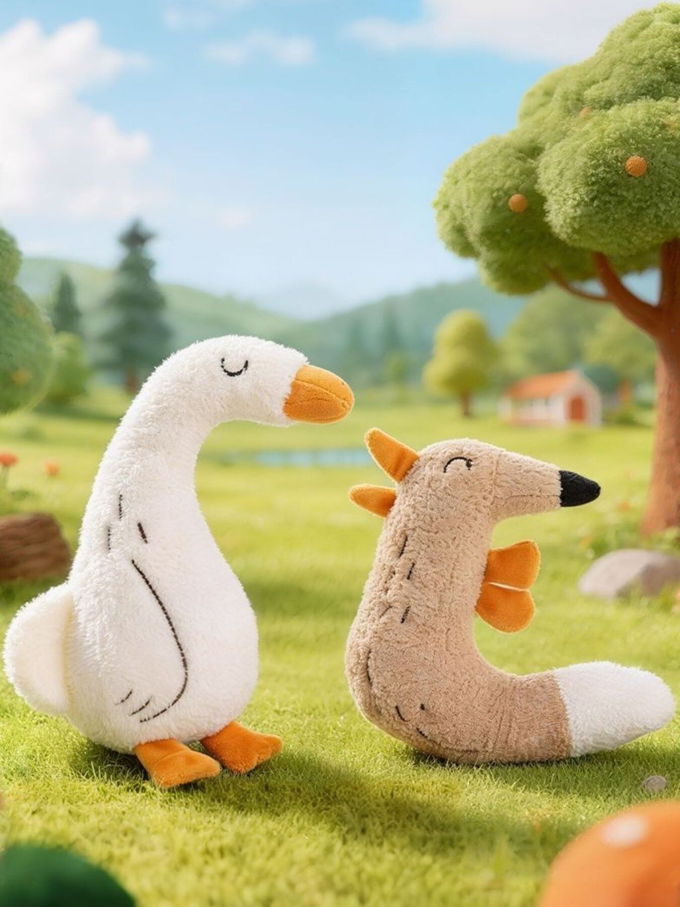 Duck & Fox Design Polyester Pet Plush Toy – Soft Squeaky Toy for Dogs & Cats – view 5