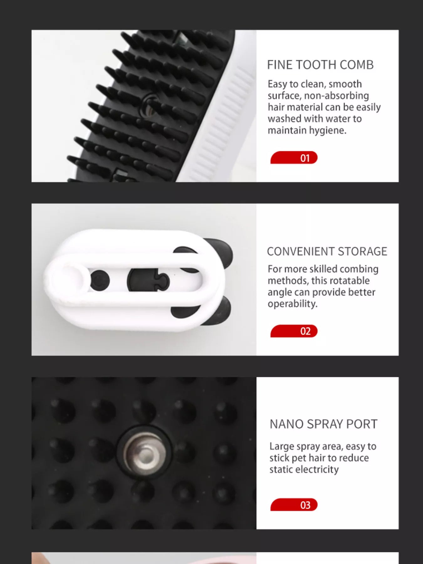 Electric Massage ABS Pet Hair Remover Comb – Vibrating Grooming Comb for Dogs & Cats – view 15