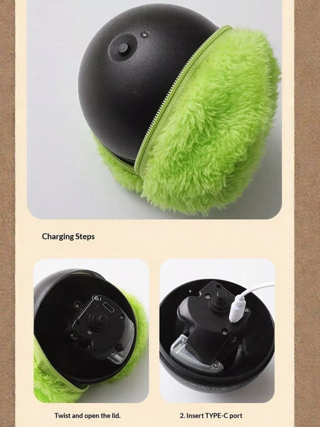 Electric Self-Moving Plush Pet Chase Ball – view 5