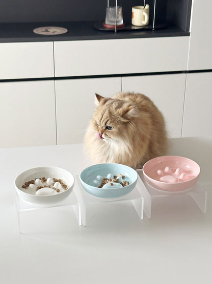 Elevated Plastic Slow Feeder Pet Bowl – view 2