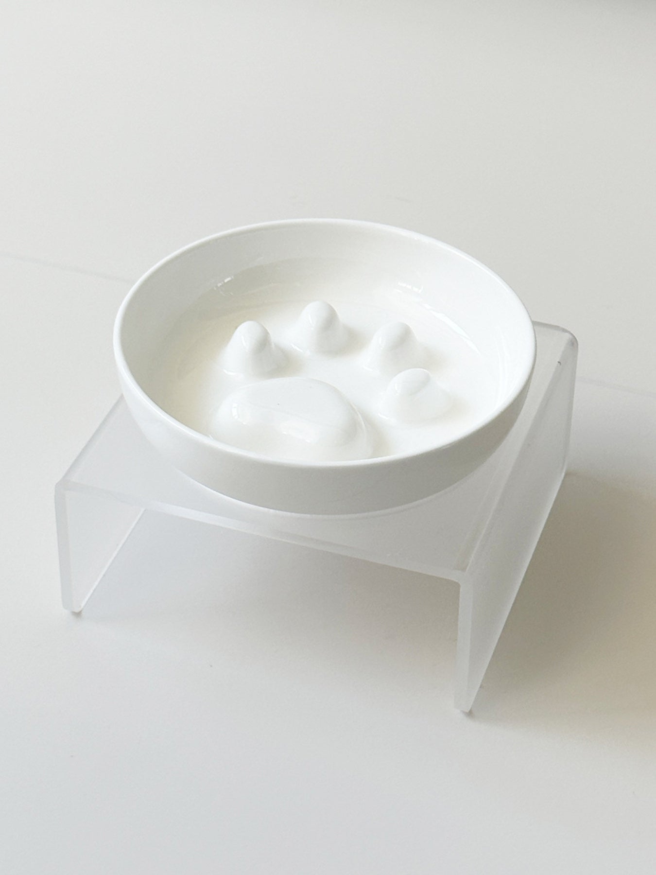 Elevated Plastic Slow Feeder Pet Bowl – view 3