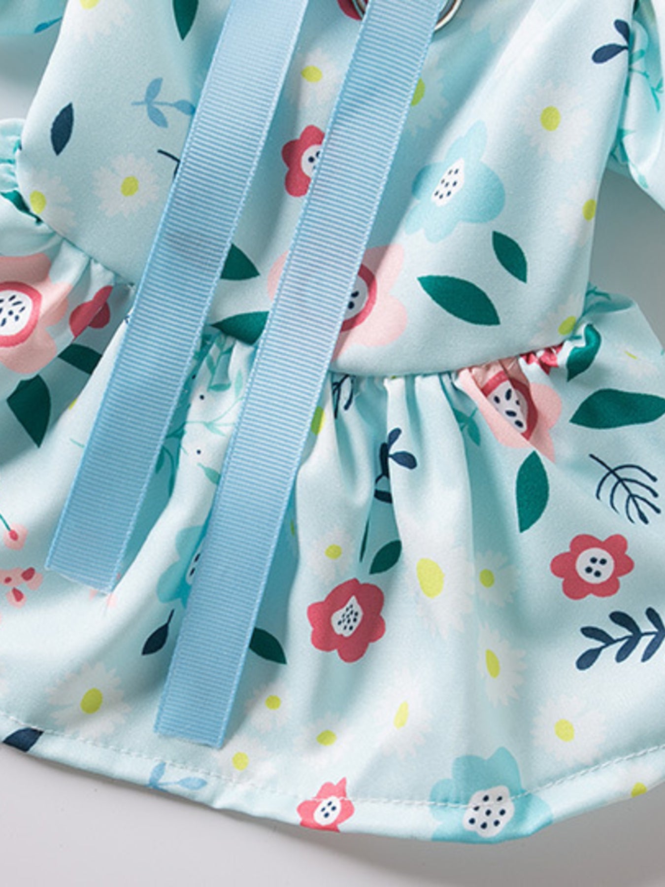 Floral Print Bow-Accent Pet Dress – Ruffled Dog & Cat Party Dress – view 10
