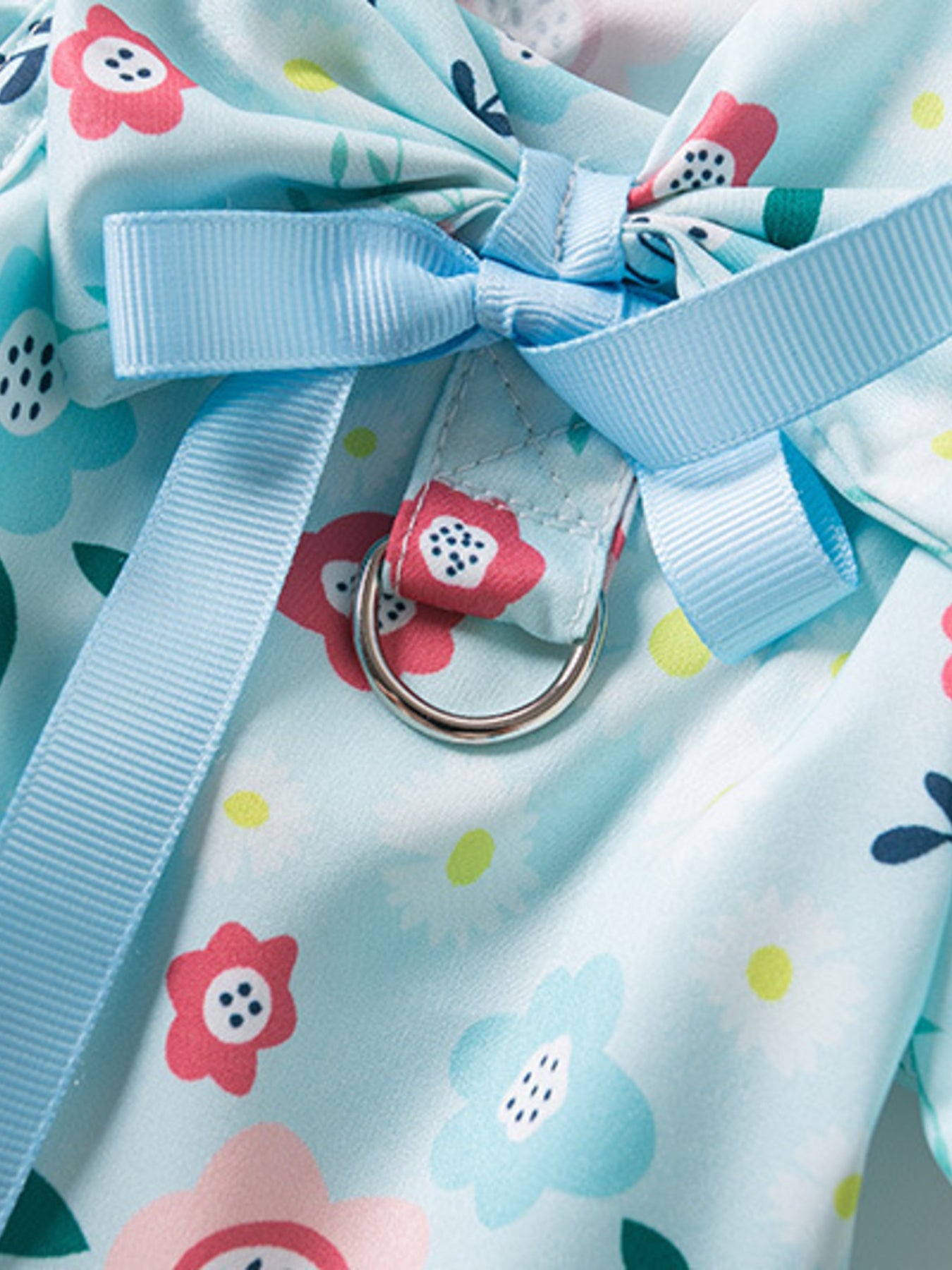Floral Print Bow-Accent Pet Dress – Ruffled Dog & Cat Party Dress – view 11