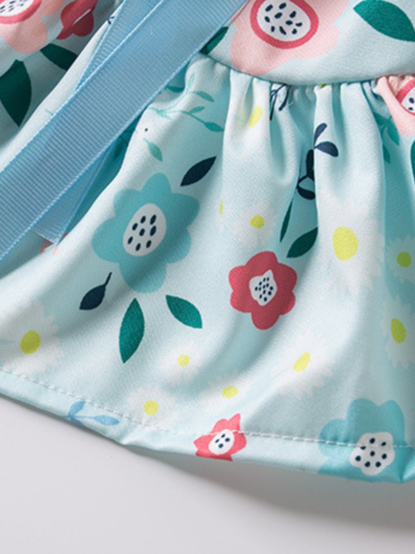 Floral Print Bow-Accent Pet Dress – Ruffled Dog & Cat Party Dress – view 12