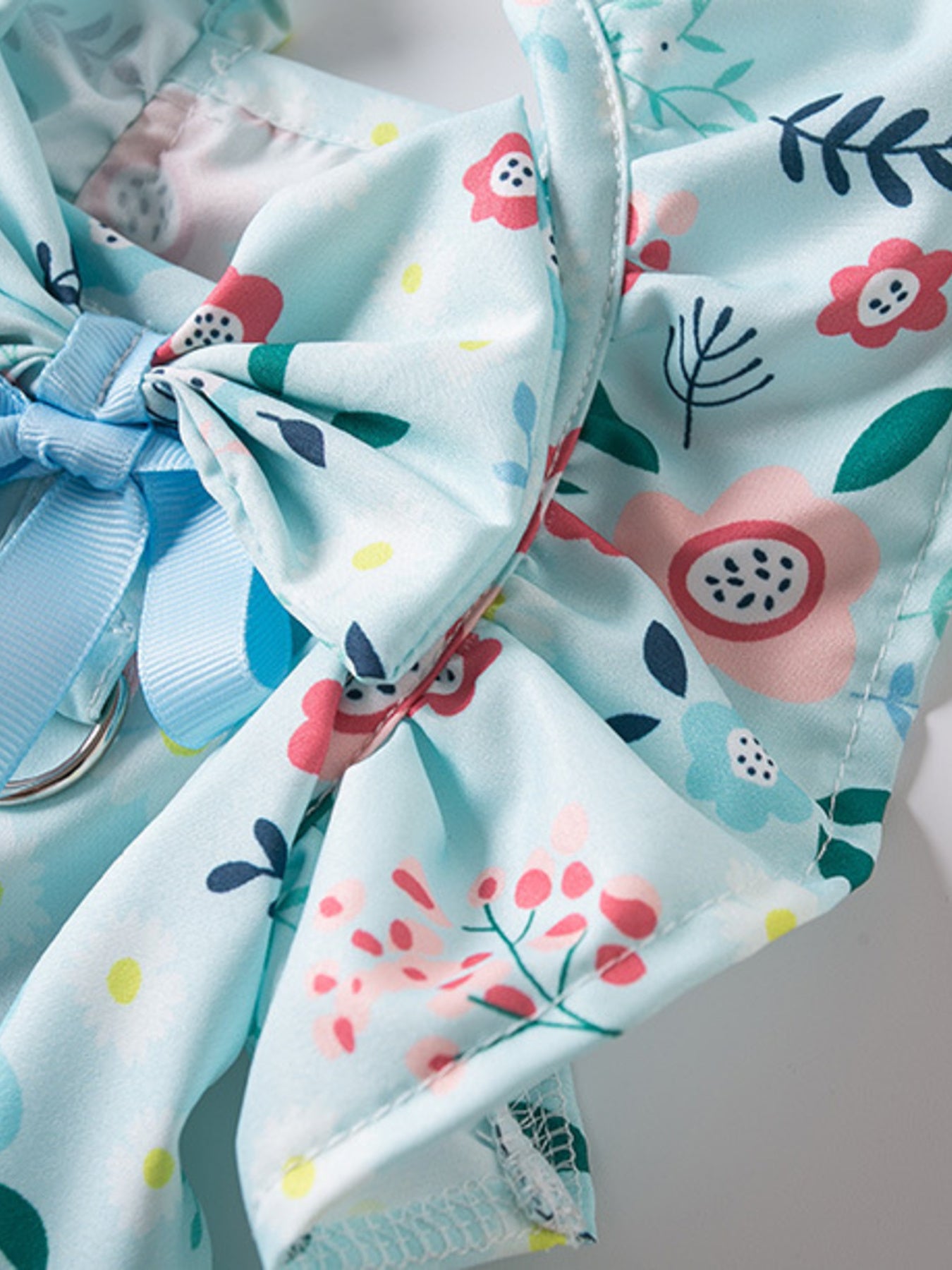 Floral Print Bow-Accent Pet Dress – Ruffled Dog & Cat Party Dress – view 8