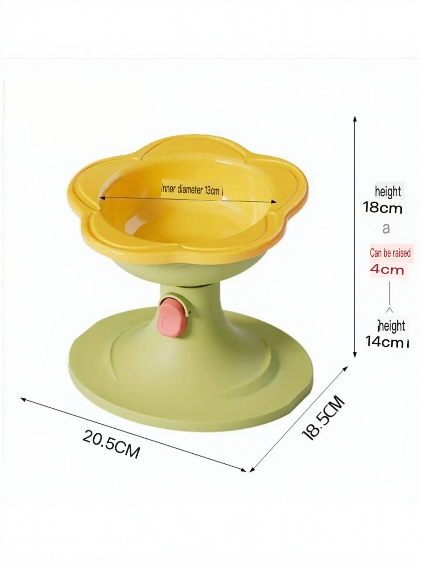 Flower-shaped ABS decorative pet food and water bowl for dogs and cats