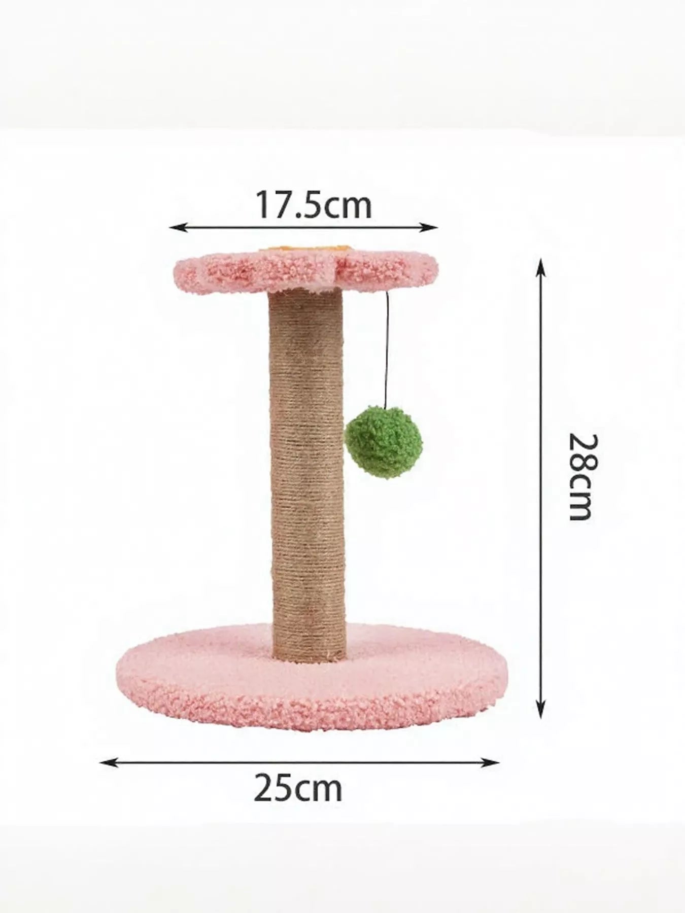 Flower-Shaped Plastic Cat Scratching Post with Plush Base – Novelty Scratcher for Cats – view 2