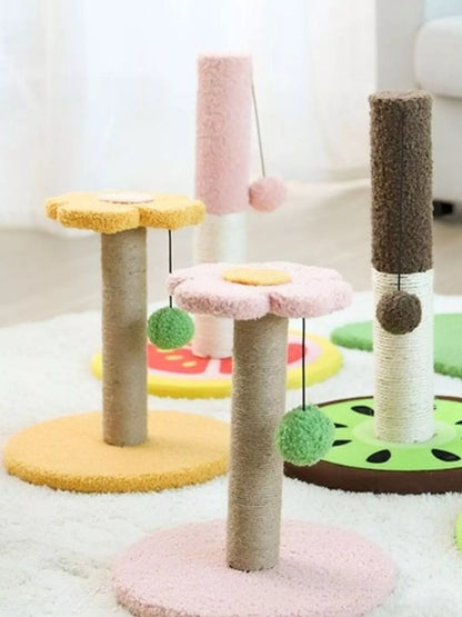 Flower-Shaped Plastic Cat Scratching Post with Plush Base – Novelty Scratcher for Cats – view 3